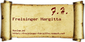 Freisinger Hargitta névjegykártya